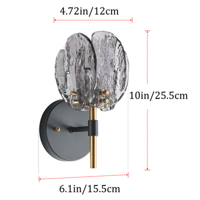1-Light & 3-Light Modern Wall Sconce Light with Textured Smoke Glass Shape Vanity Light
