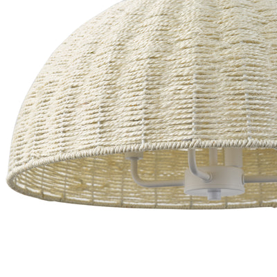 Dewdrop 4 Light Japandi Style Pendant Light Nordic Rattan Fixture ETL Certified for Living Room Bedroom