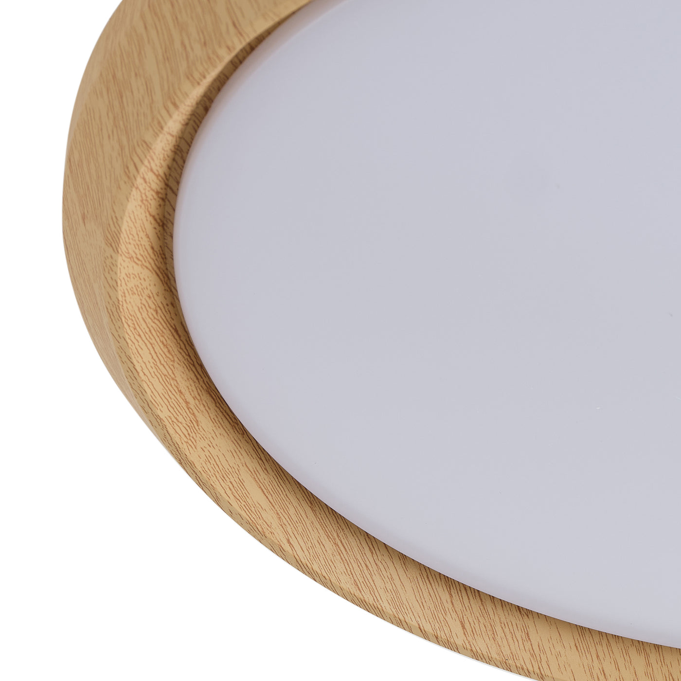 1 Light Natural Style LED Ceiling Light Wood Grain Frame  5CCT ETL Soft Glow