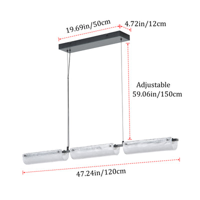 3-Light Linear Island Pendant Hanging Light for Kitchen