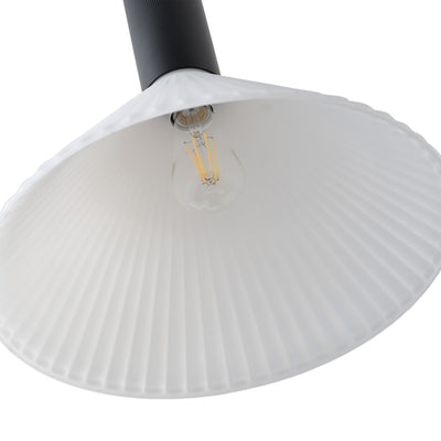 1 Light  Mid Century Modern Pendant Light Trumpet Conical White Glass ETL E26