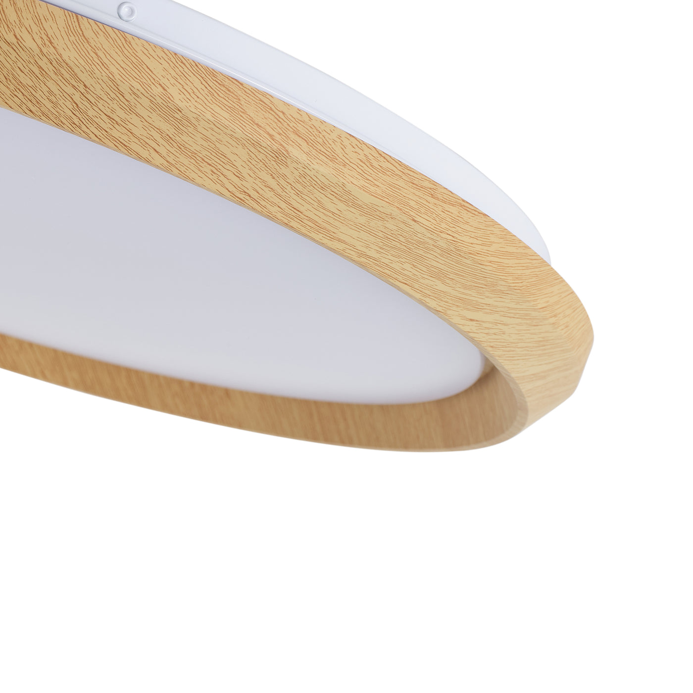 1 Light Natural Style LED Ceiling Light Wood Grain Frame  5CCT ETL Soft Glow