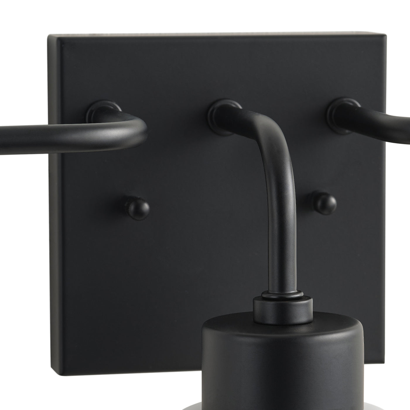 3-Light Matte Black Bathroom Vanity Light, Modern Wall Sconce with Frosted Glass Shades