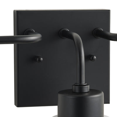 3-Light Matte Black Bathroom Vanity Light, Modern Wall Sconce with Frosted Glass Shades