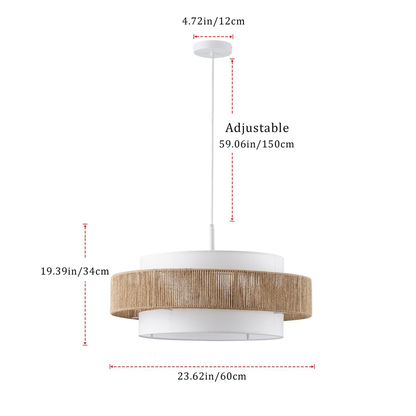 4-Light Modern Boho Pendant Light with Natural Rope Accent