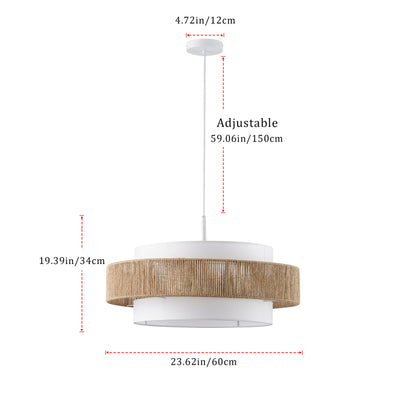 4-Light Modern Boho Pendant Light with Natural Rope Accent