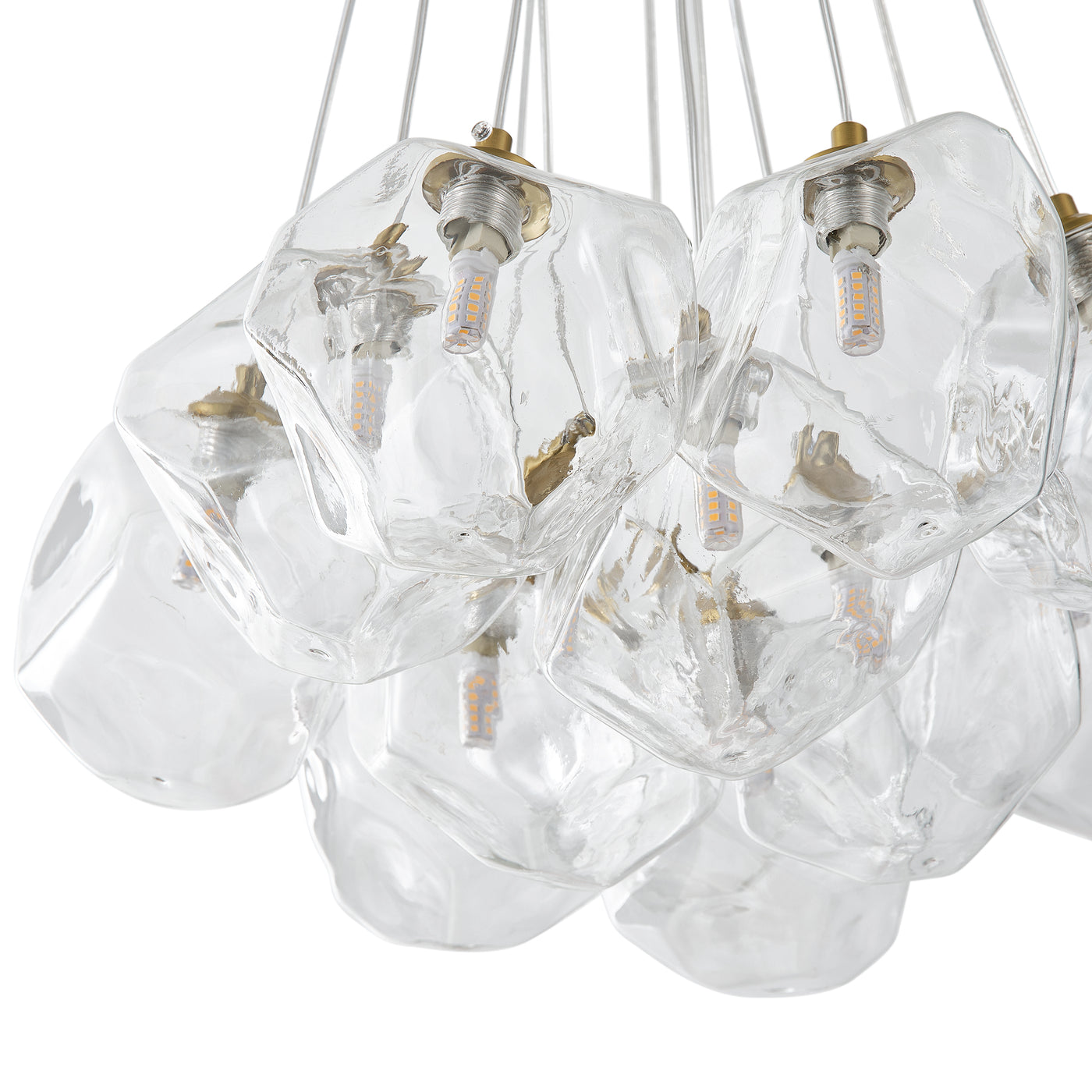 13&19 Light Modern Luxury Glass Globe Chandelier Copper Finish Cluster Pendant Light