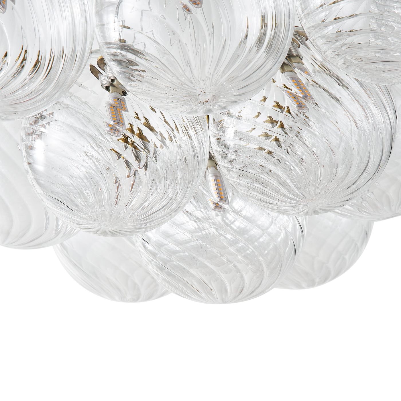 13&19 Light Modern Luxury Glass Globe Chandelier Copper Finish Cluster Pendant Light