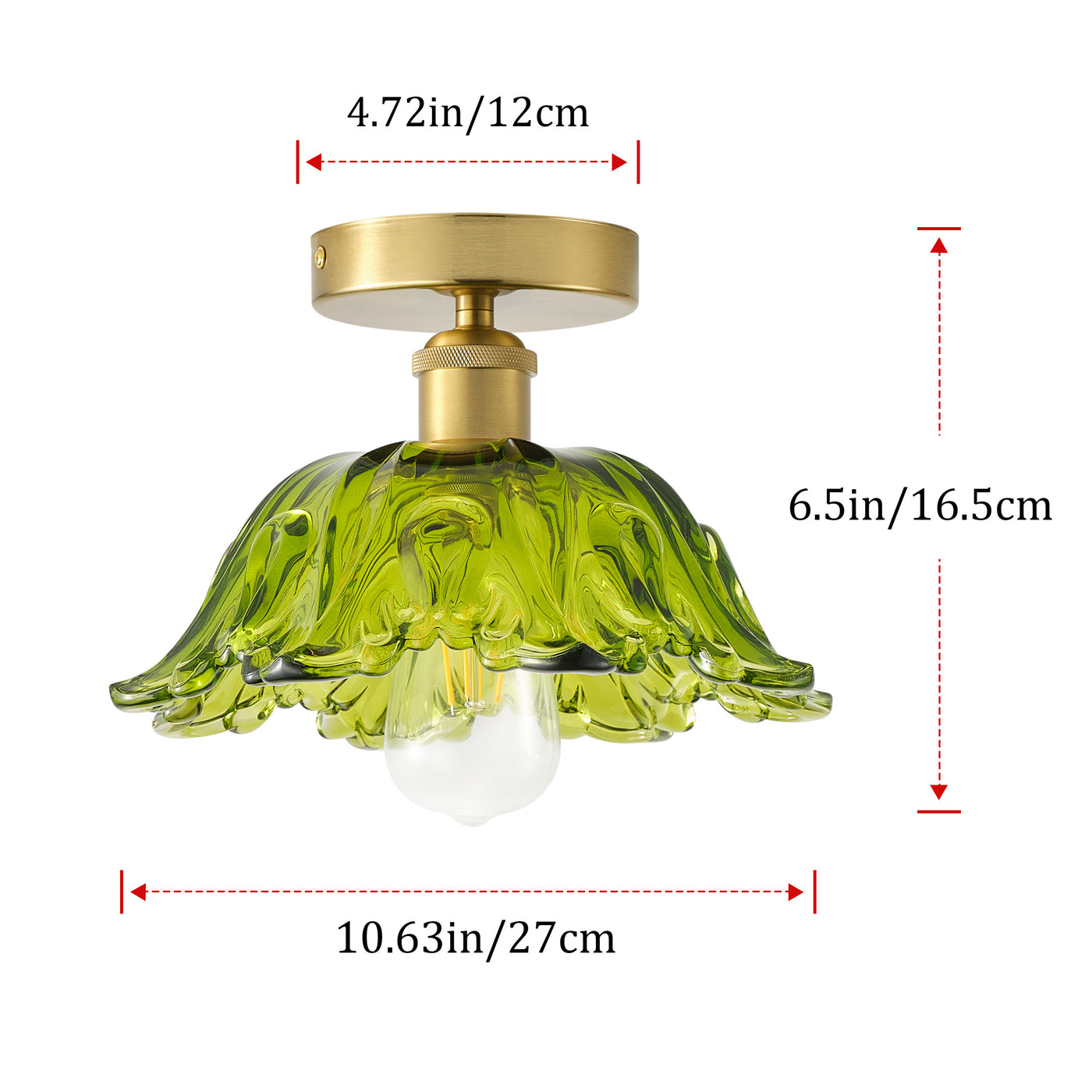 1-Light Scandinavian Semi Flush Mount Ceiling Light
