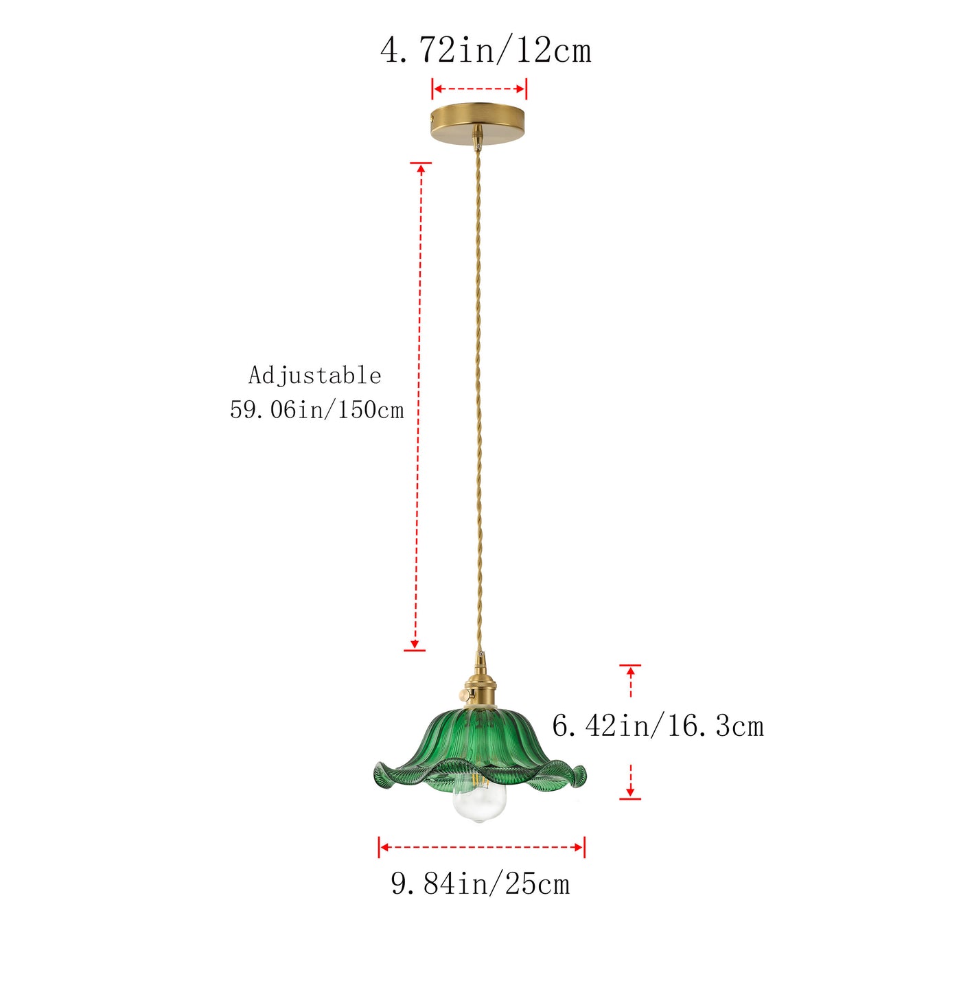 1-Light Art Deco Pendant Light, Brass Ceiling Fixture For Kitchen Island