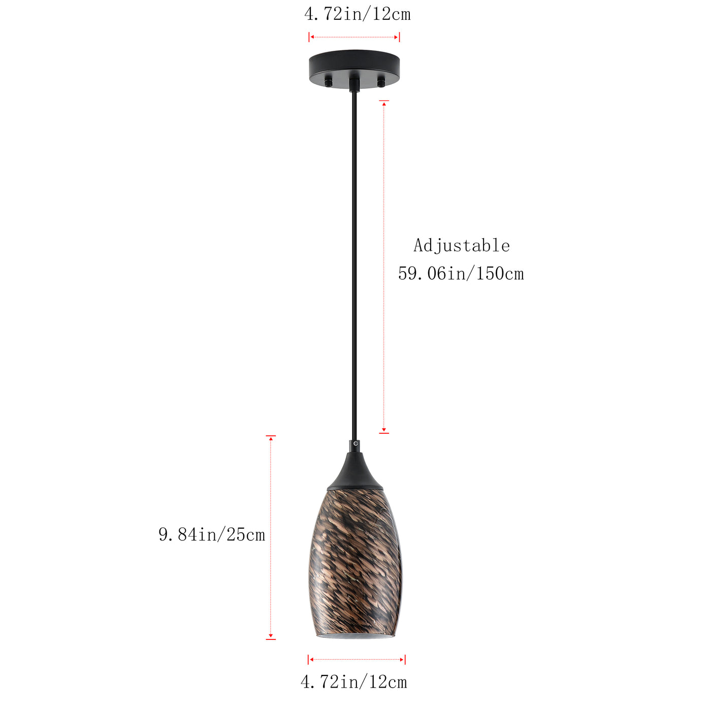 1 Light Modern Art Glass Pendant Marble Shade for Kitchen Island