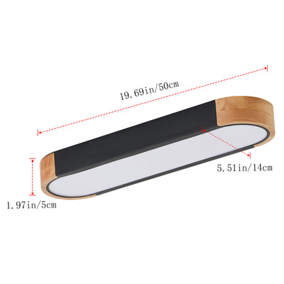 1 Light  Nordic Wood Ceiling Light Linear LED 24W 5CCT ETL Kitchen Island
