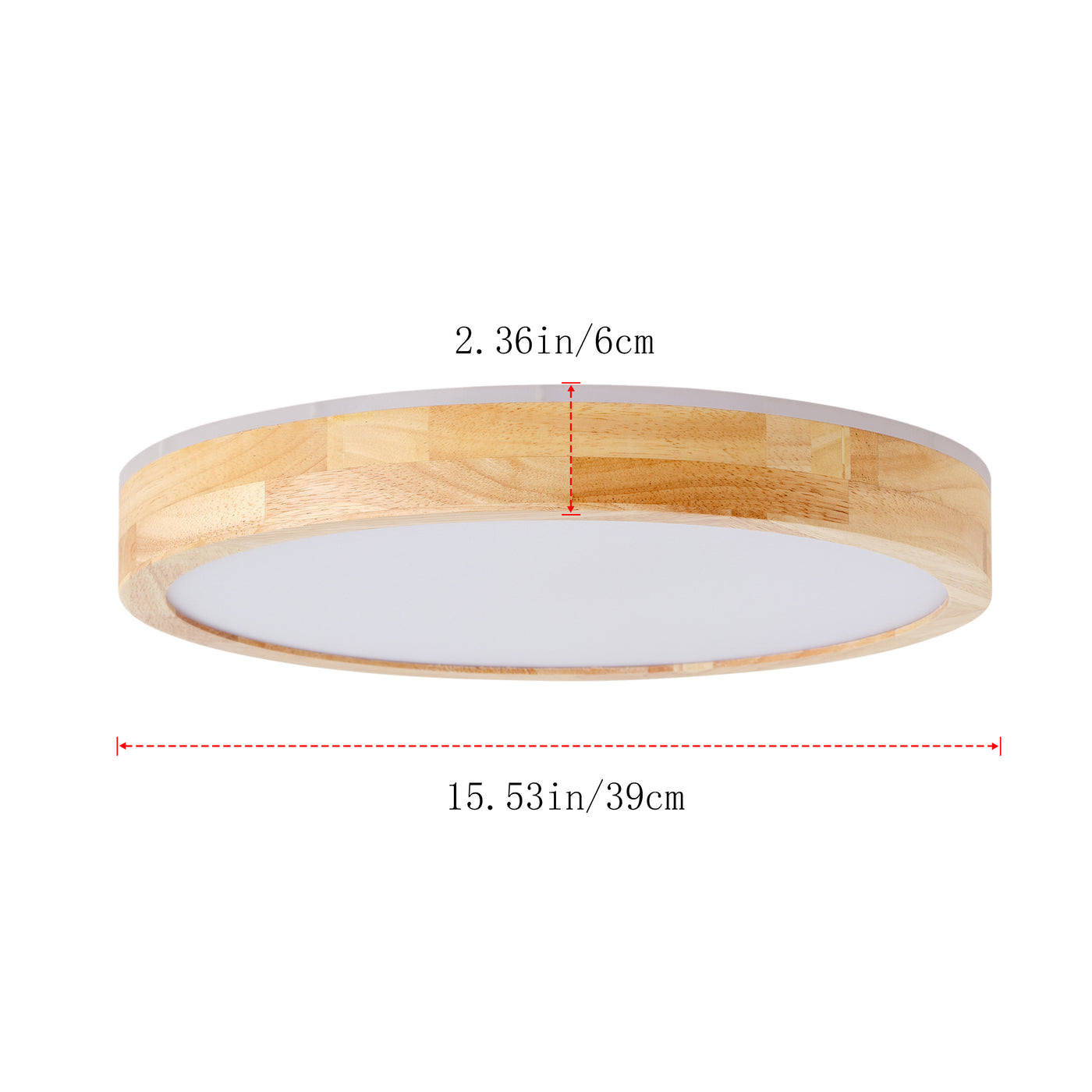 1 Light natural style home lighting LED ceiling light wood look frame 24W ETL for hallway bedroom