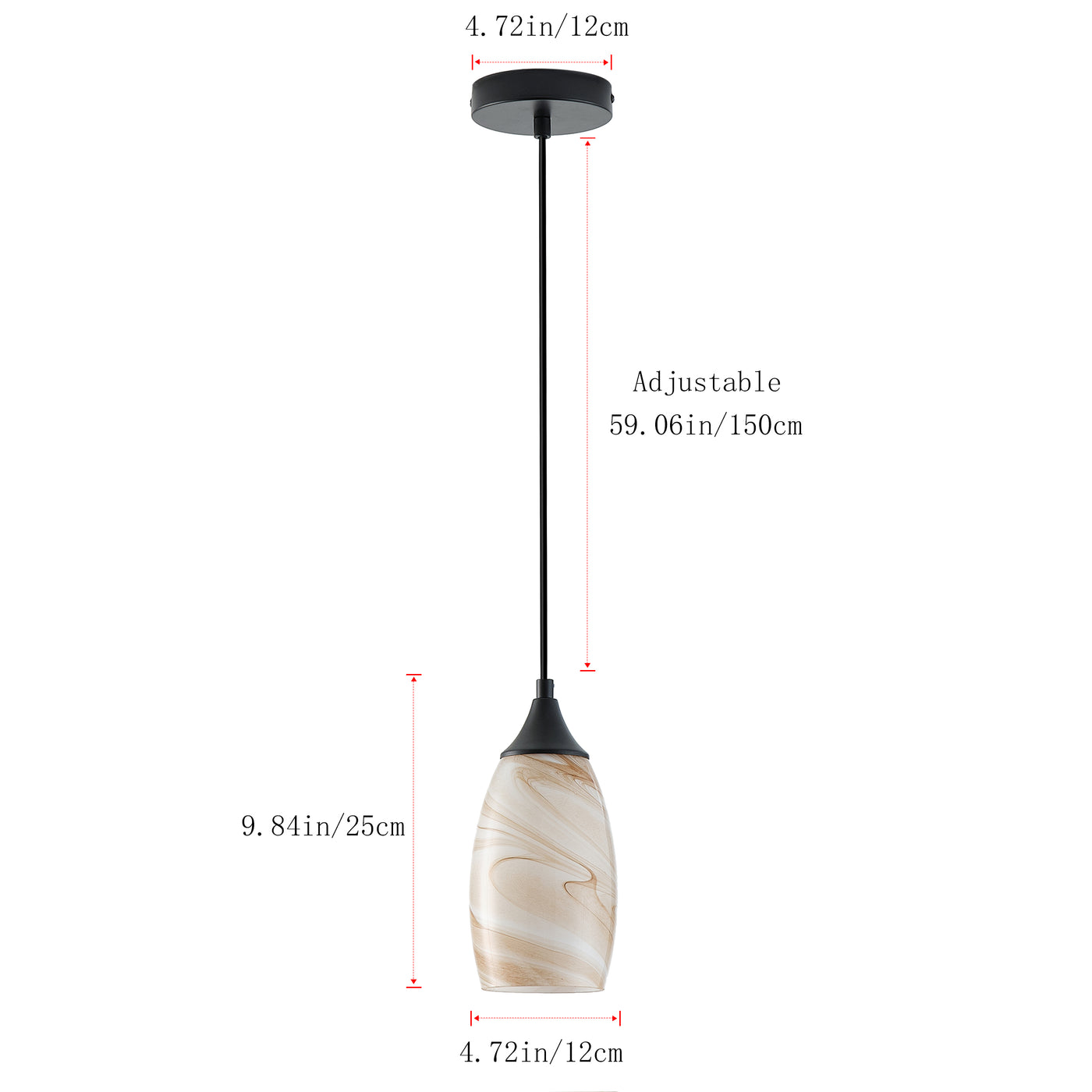 1 Light Modern Art Glass Pendant Marble Shade for Kitchen Island