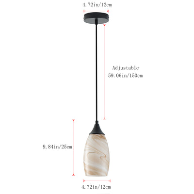 1 Light Modern Art Glass Pendant Marble Shade for Kitchen Island