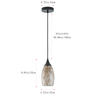 1 Light Modern Art Glass Pendant Marble Shade for Kitchen Island
