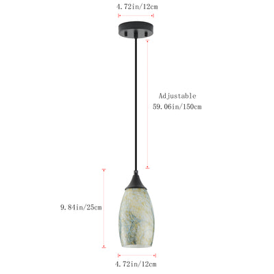 1 Light Modern Art Glass Pendant Marble Shade for Kitchen Island