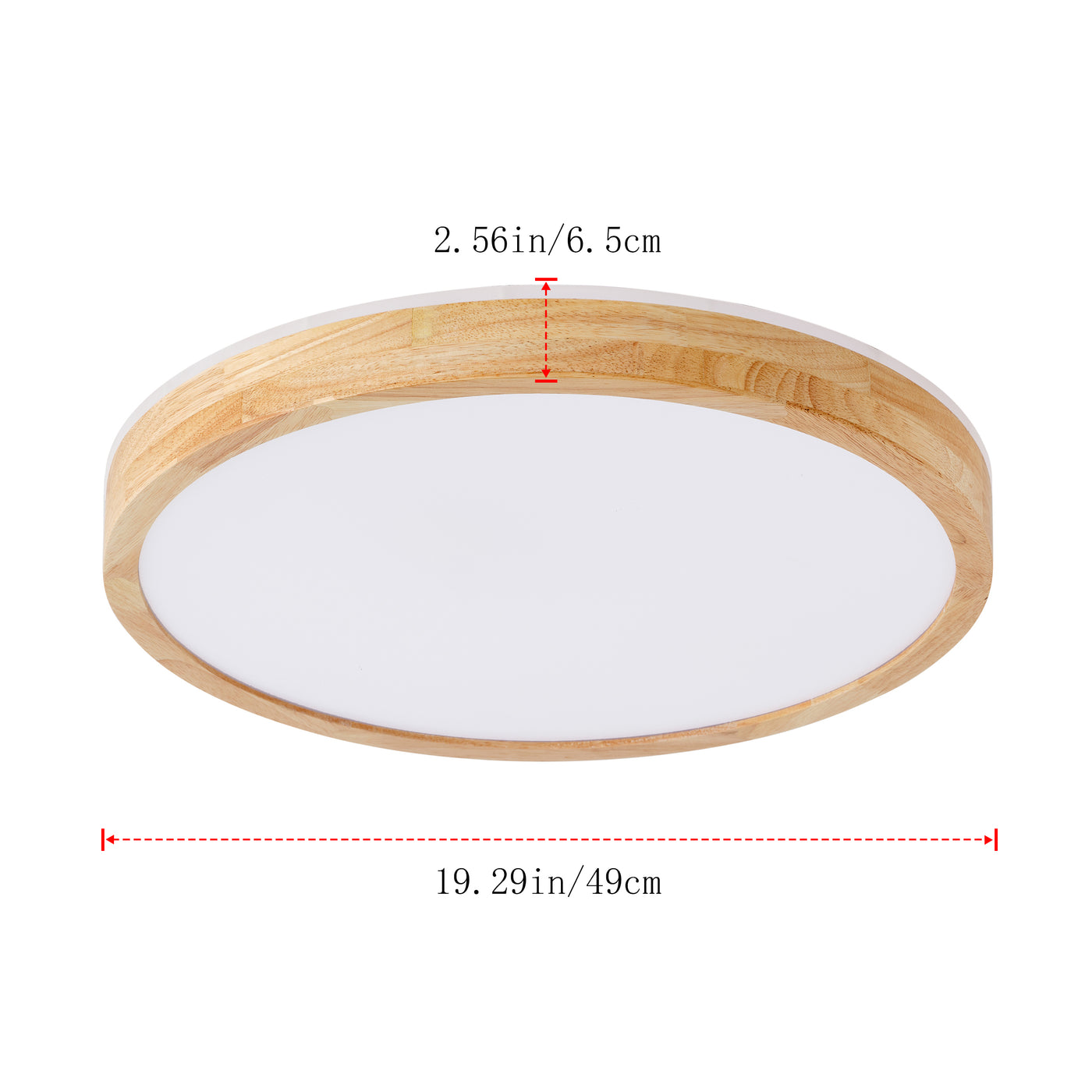 1 Light natural style home lighting LED ceiling light wood look frame 36W ETL for hallway bedroom