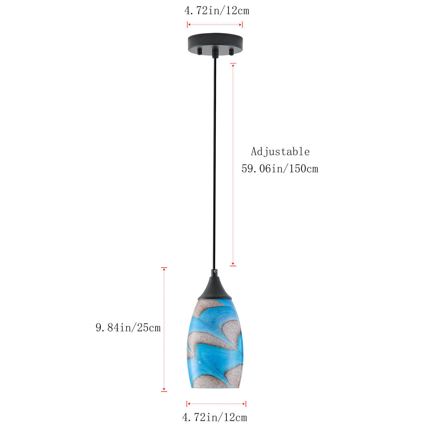 1 Light Modern Art Glass Pendant Marble Shade for Kitchen Island