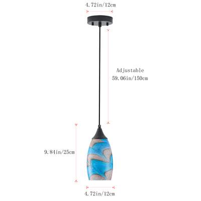 1 Light Modern Art Glass Pendant Marble Shade for Kitchen Island