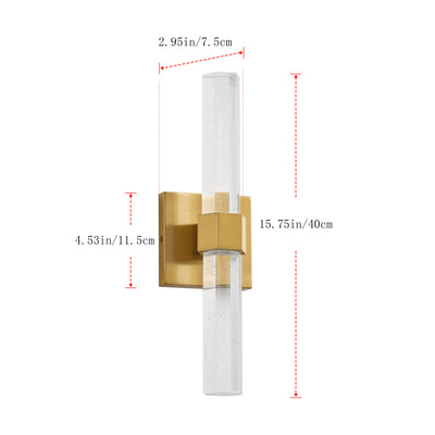 1-Light Gold Wall Sconce with  Vertical LED Vanity Light for Bathroom Decor