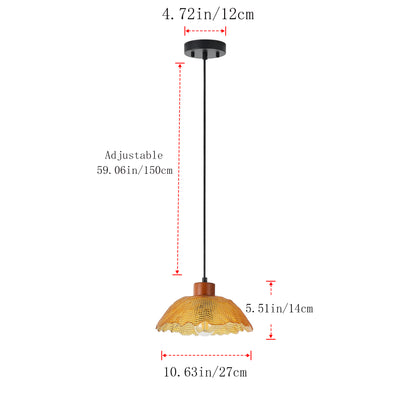 1 Light Vintage Pendant Light Amber Glass Shade Matte Black Farmhouse Kitchen Island