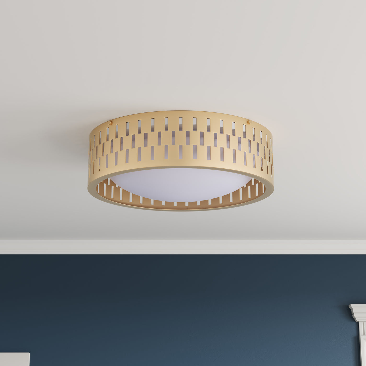 1-Light Modern Gold LED Flush Mount Lighting