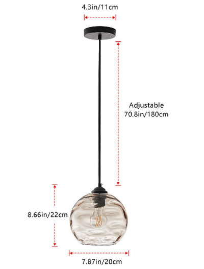 1-Light Minimalist Ball Sphere Pendant Lighting