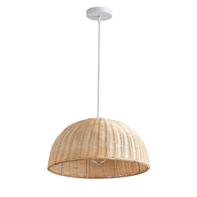 1-Light Bohemian Modern Woven Rattan Farmhouse Pendant Lighting