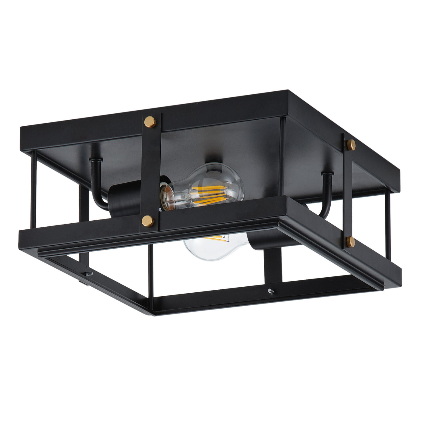 2-Lights Hollow Out Metal Frame Flush Mount Lighting