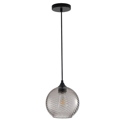 1-Light Stripe Texture Glass Globe Shade Pendant Lighting