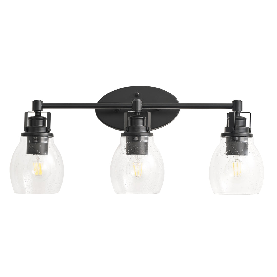 Bathroom Light Fixtures 3-Light Black Bathroom Vanity Light - Vintage Wall Sconce For Over Mirror, Bedroom, Or Living Room Black Wall Sconce Fixture - View #4