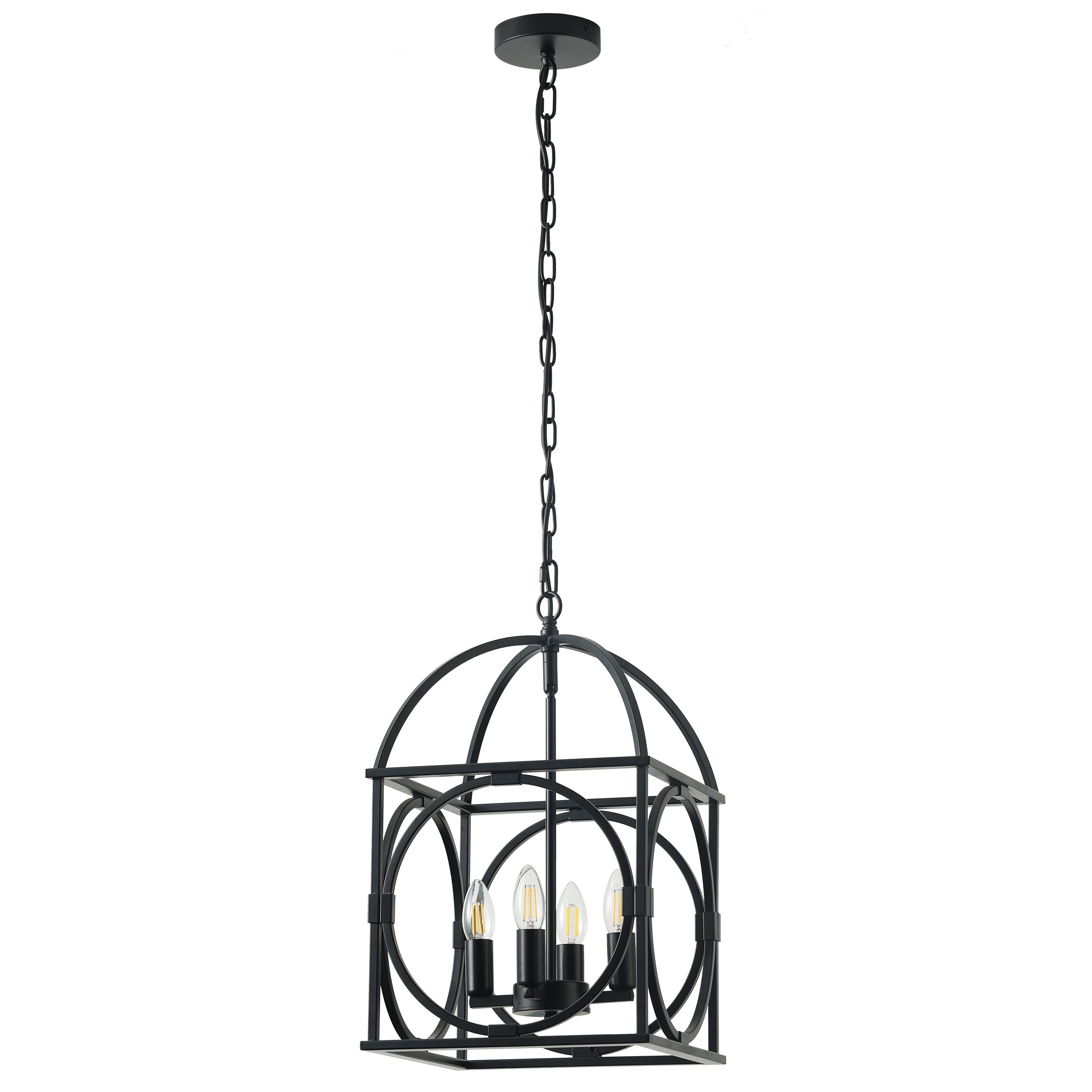 4-Lights Skeletonized Metal Frame Pendant Lighting – Aiwen Lighting