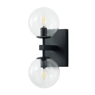 2-Lights Clear Glass Globe Shade Wall Sconces