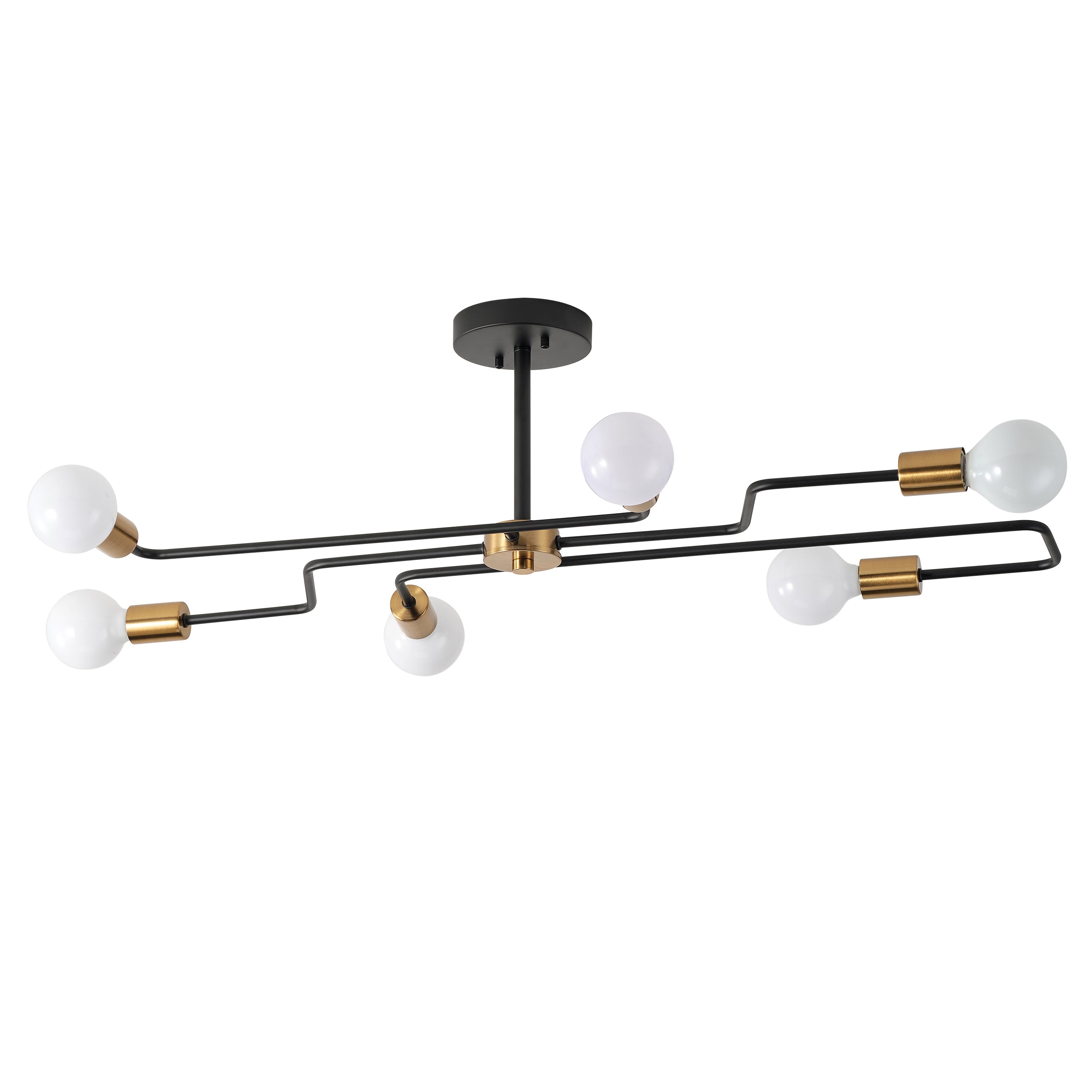 6-Lights Irregular Line Design Semi-Flush Mount | Modern Light – Aiwen ...