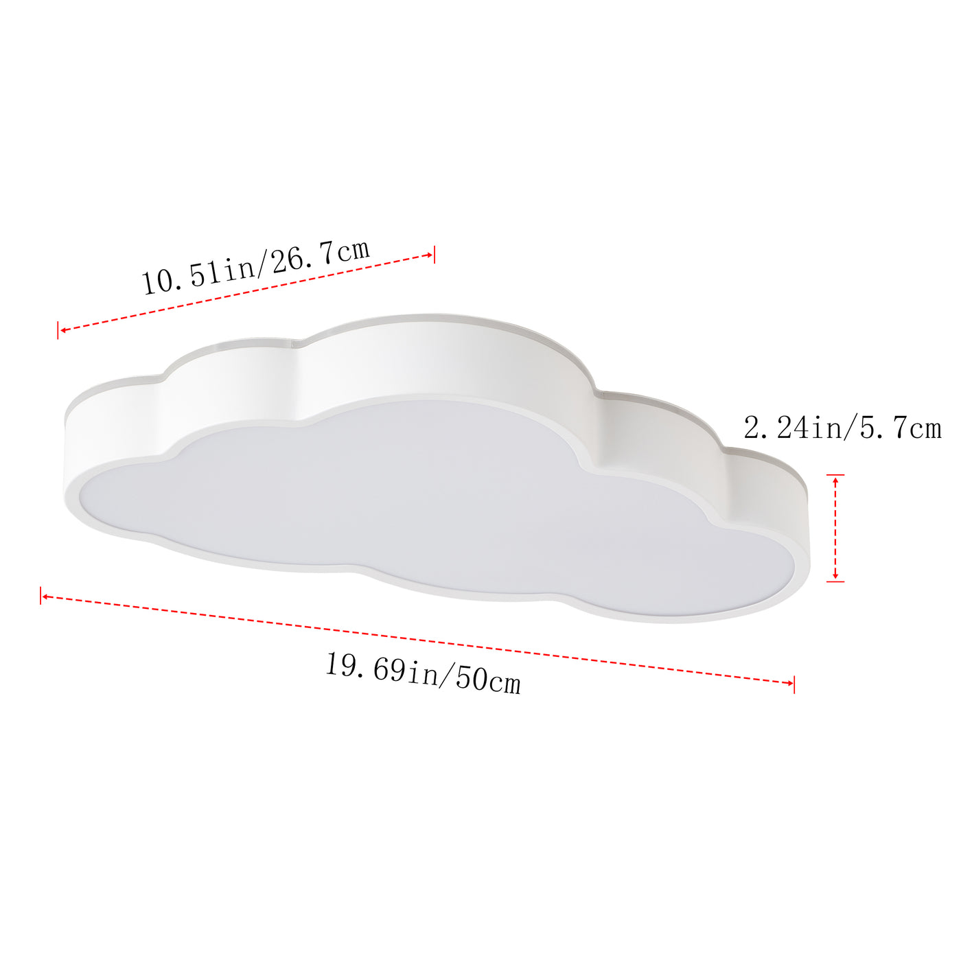 1 Light  Nursery Ceiling Light Cloud Shaped LED 24W 5CCT Dimmable