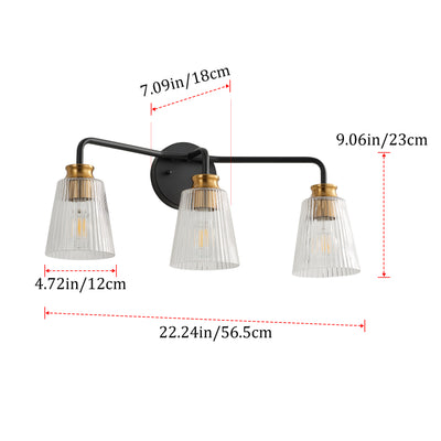 3-Light Mid-Century Modern Wall Light for Vanity Light
