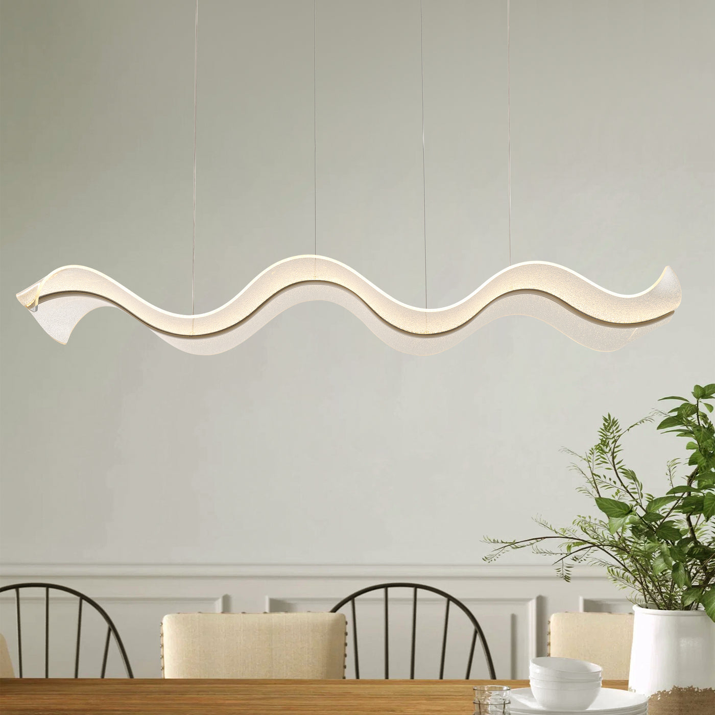 1-Light LED Curved Shape Kitchen Island Lights