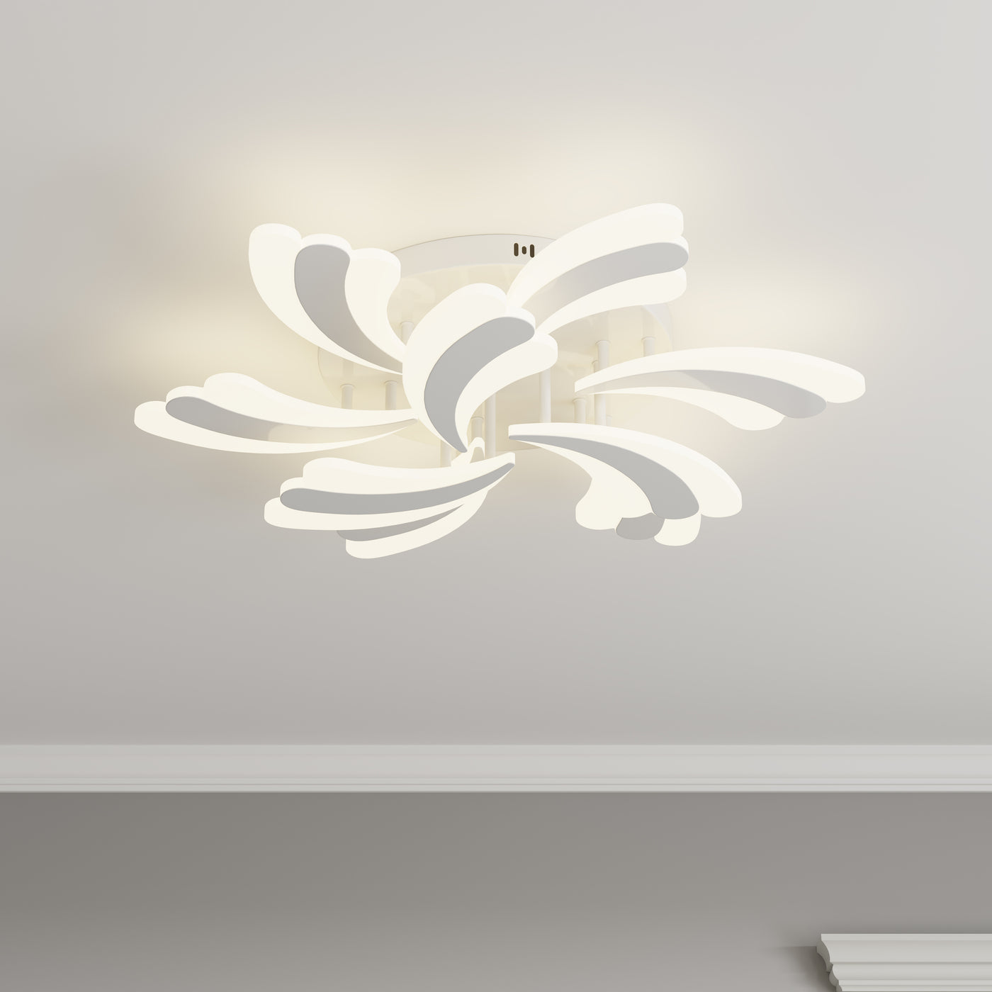9-Lights Creative Simple Petal Shape LED Semi-Flush Mount Lighting