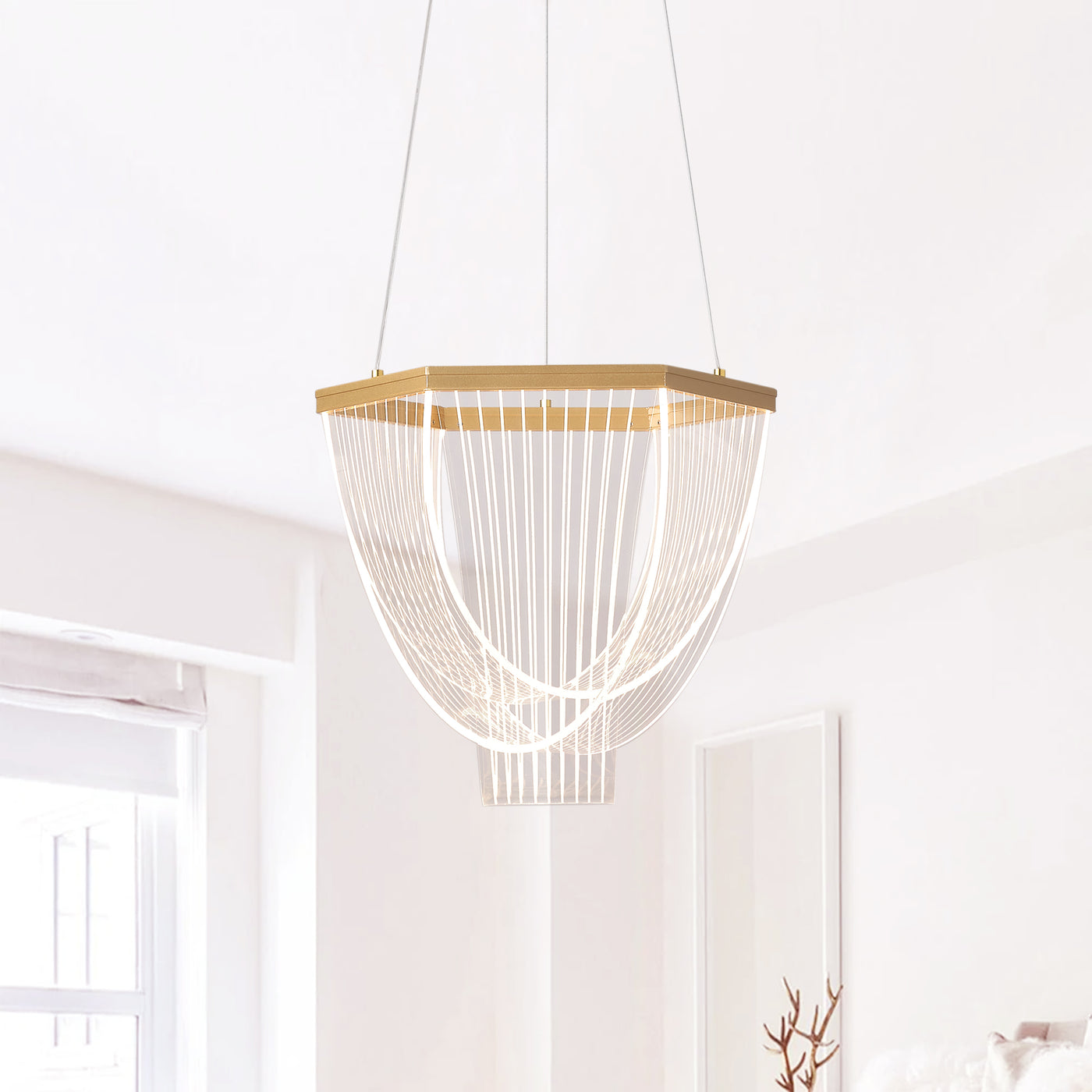 3-Lights Arc Strip Shape LED Chandelier