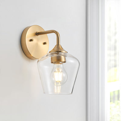 1-Light Classic Glass Shade Simplicity Wall Sconce