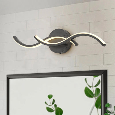 1-Light Curved Lines Design LED Bathroom Vanity Lighting