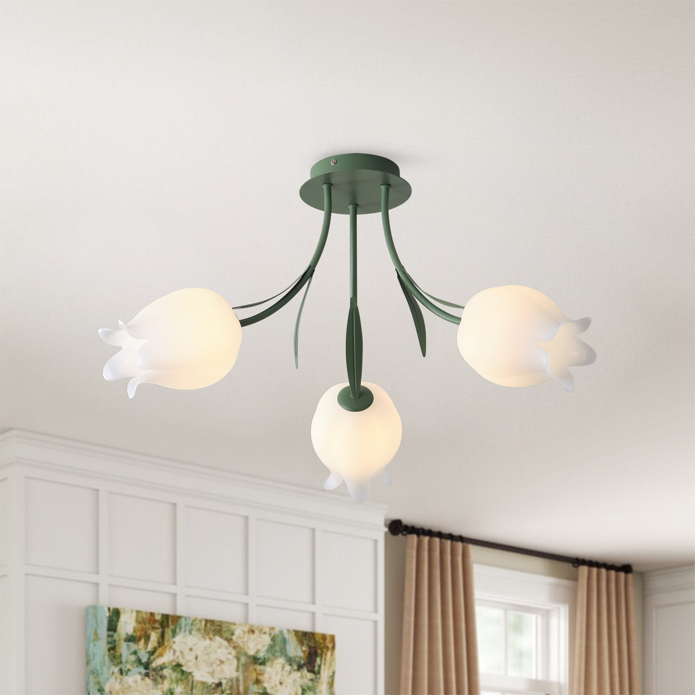 3-Lights & 9-Lights Flower Bouquet Shape Creative Semi-Flush Mount Lighting
