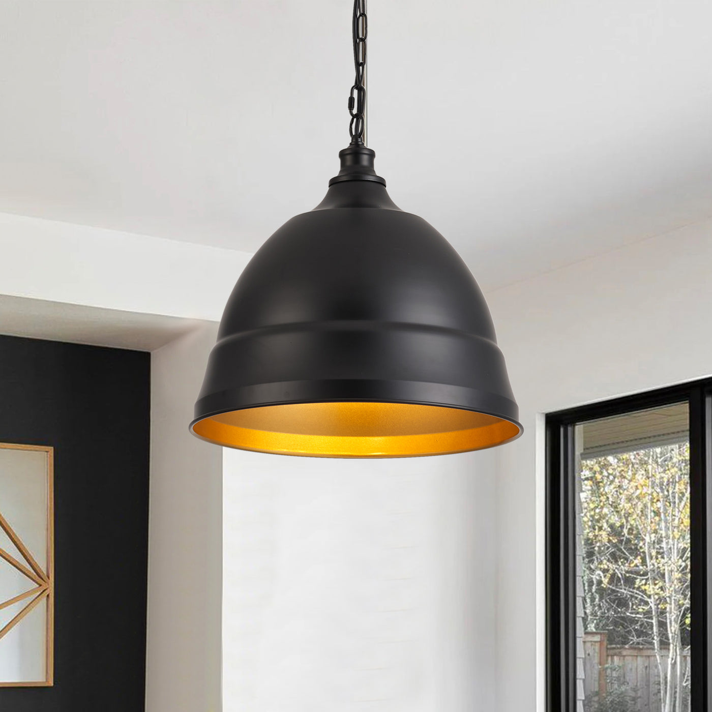 2-Lights Bell-Shaped Metal Shade Pendant Lighting