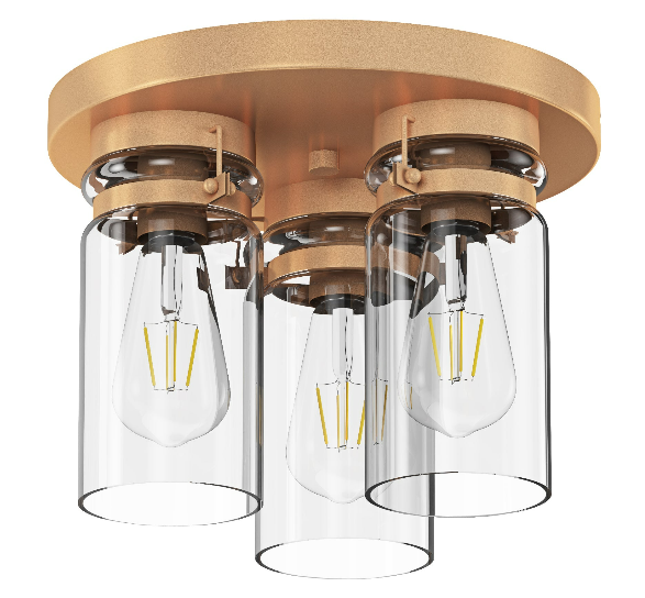 3-Lights Creative Cylinder Design Shaded Flush Mount Lighting