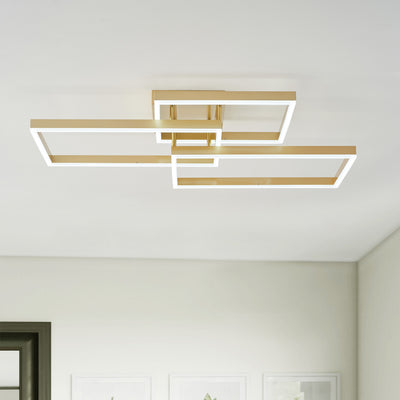 3-Lights Industrial Creative Gold LED Semi-Flush Mount Lighting