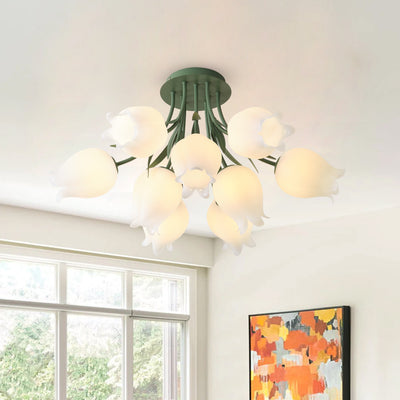 3-Lights & 9-Lights Flower Bouquet Shape Creative Semi-Flush Mount Lighting