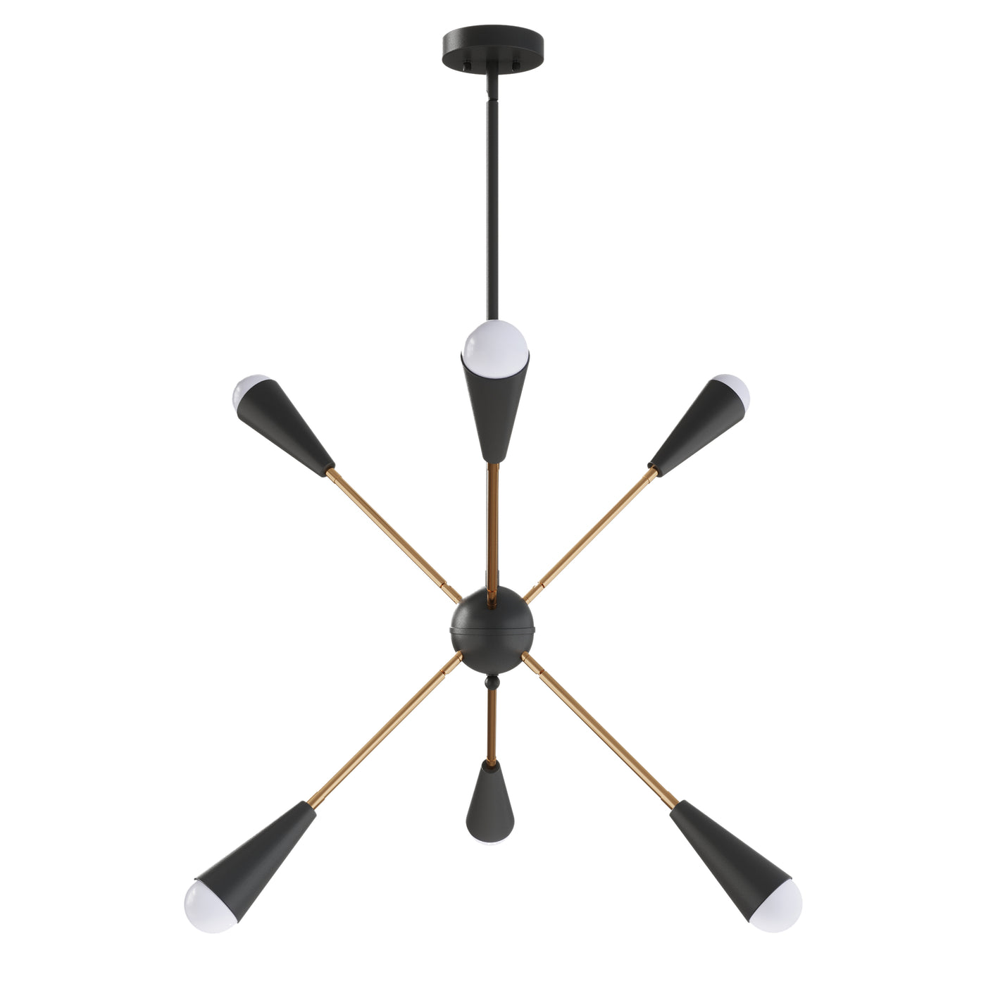 6-Lights & 10-Lights Modern Sputnik Linear Chandelier