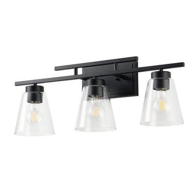 3-Lights& 4-Lights Dimmable Bathroom Clear Glass Wall Vanity Lighting