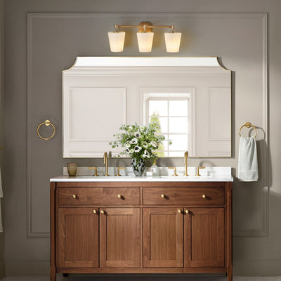 3-Lights White Jade Acid Wash Bathroom Vanity Lighting